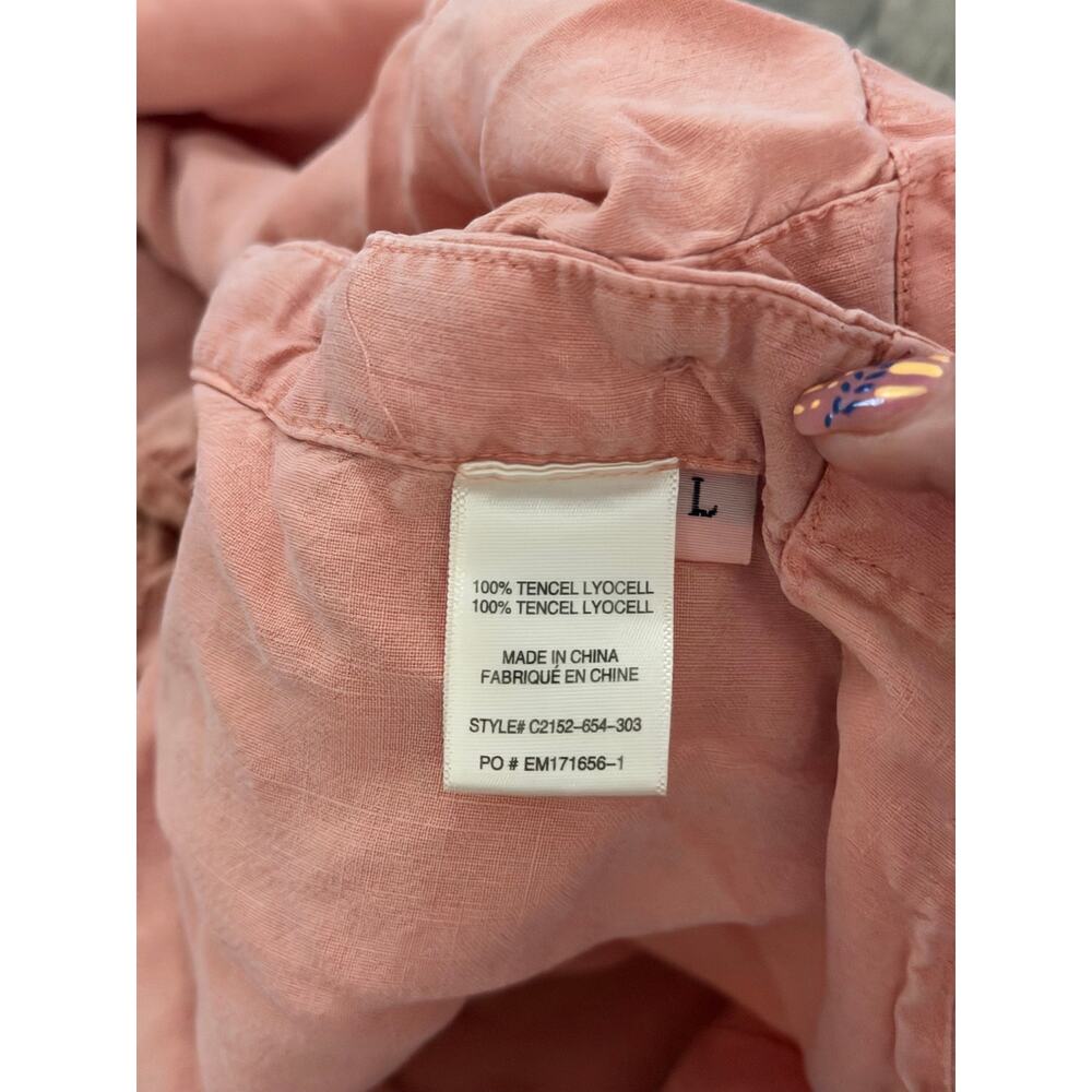 Anthropologie Cloth & Stone Tank Top Size Large Pink Scoop Sleeveless Side Snap - Picture 9 of 10
